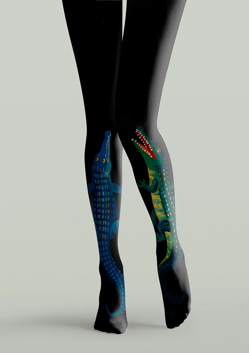 Viken Plan Crocodile Tights Hosiery Pantyhose