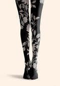 Viken Plan Floral pattern Midnight Bloom Tights Hosiery Pantyhose