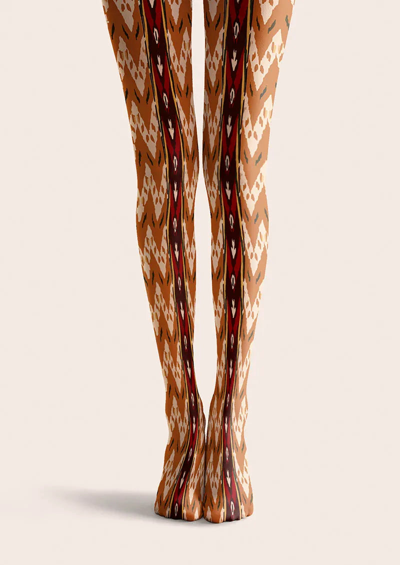 Viken Plan Caramel Lines Tights Hosiery Pantyhose