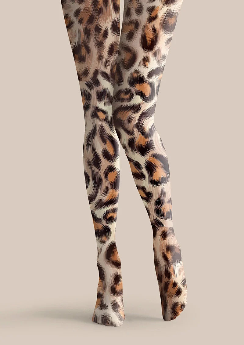 Viken Plan Blazing Leopard Print Tights Hosiery Pantyhose