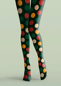 Viken Plan Christmas green polka dots Tights Hosiery Pantyhose
