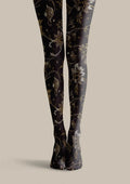 Viken Plan Floral pattern Dark Floral Tights Hosiery Pantyhose