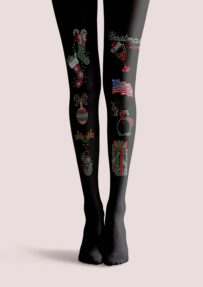 Viken Plan Christmas Fun Party Tights Hosiery Pantyhose