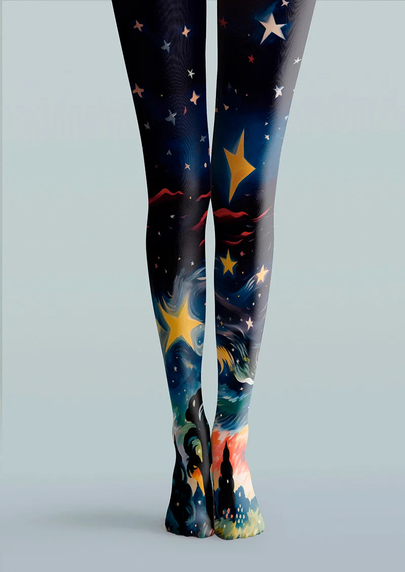 Viken Plan Colorful Starry Sky Tights Hosiery Pantyhose