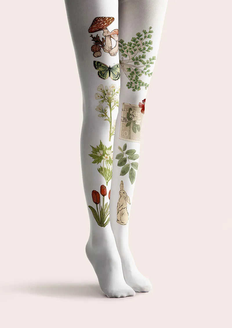 Viken Plan Dream Flora Y2K Style Tights Hosiery Pantyhose