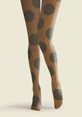Viken Plan Brown-Olive green Morandi  polka dots Memory Tights Hosiery Pantyhose