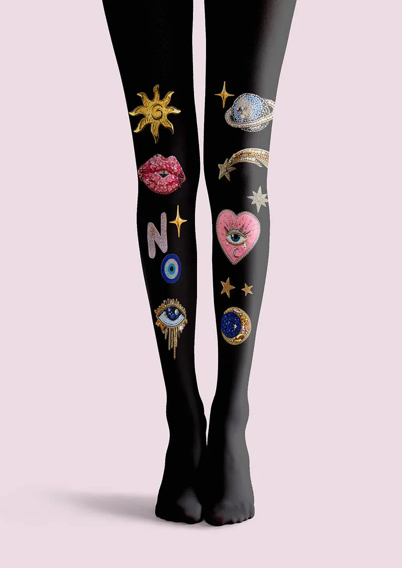 Viken Plan Fun Art  Fun Planet Tights Hosiery Pantyhose