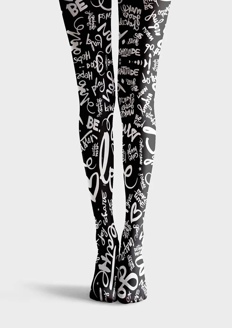 Viken Plan Valentine's Day Mono Heart Tights Hosiery Pantyhose