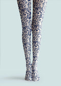 Viken Plan Cyan flower Tights Hosiery Pantyhose
