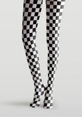 Viken Plan Black-white checkered Tights Hosiery Pantyhose