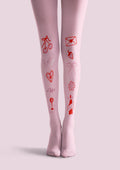 Viken Plan Valentine's Day Pink Letter Tights Hosiery Pantyhose