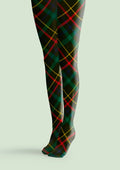 Viken Plan Christmas Dark green stripes Checked Tights Hosiery Pantyhose
