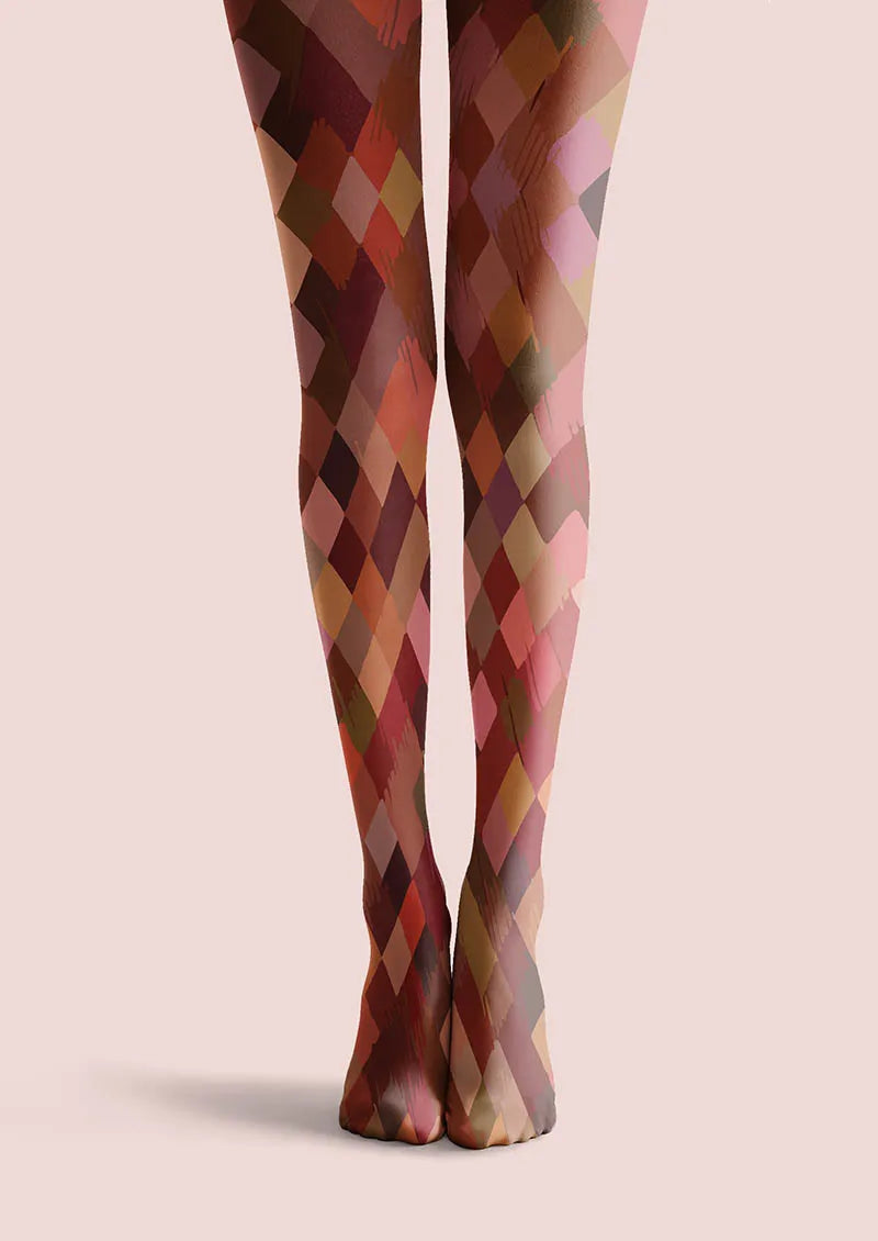 Viken Plan Geometric Art Arc Glow Tights Hosiery Pantyhose
