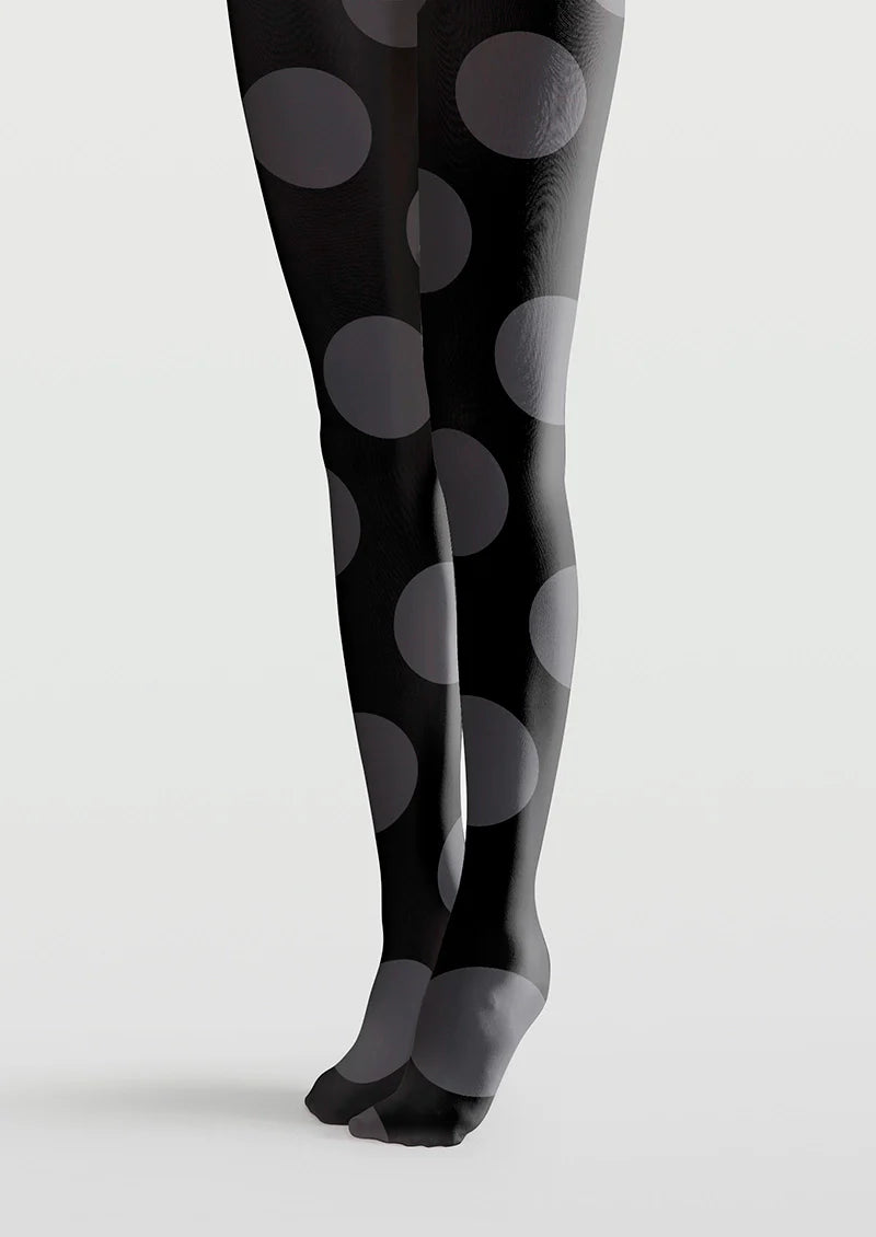 Viken Plan Black-gray polka dots Tights Hosiery Pantyhose