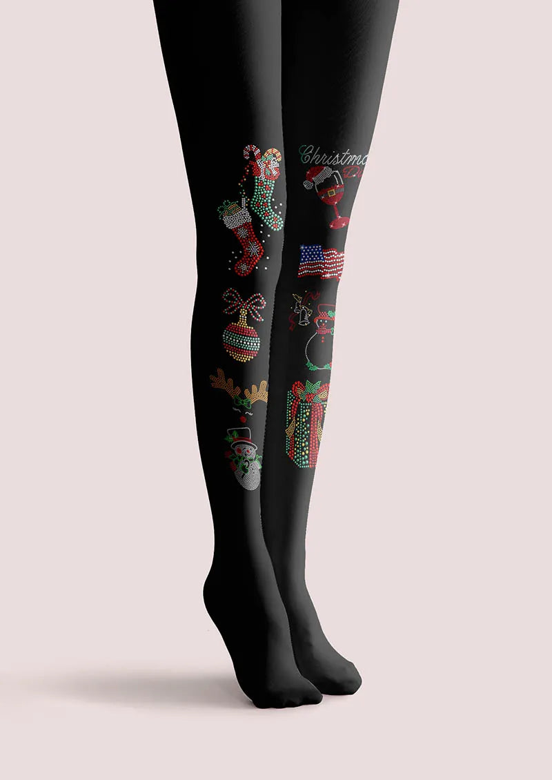 Viken Plan Christmas Fun Party Tights Hosiery Pantyhose