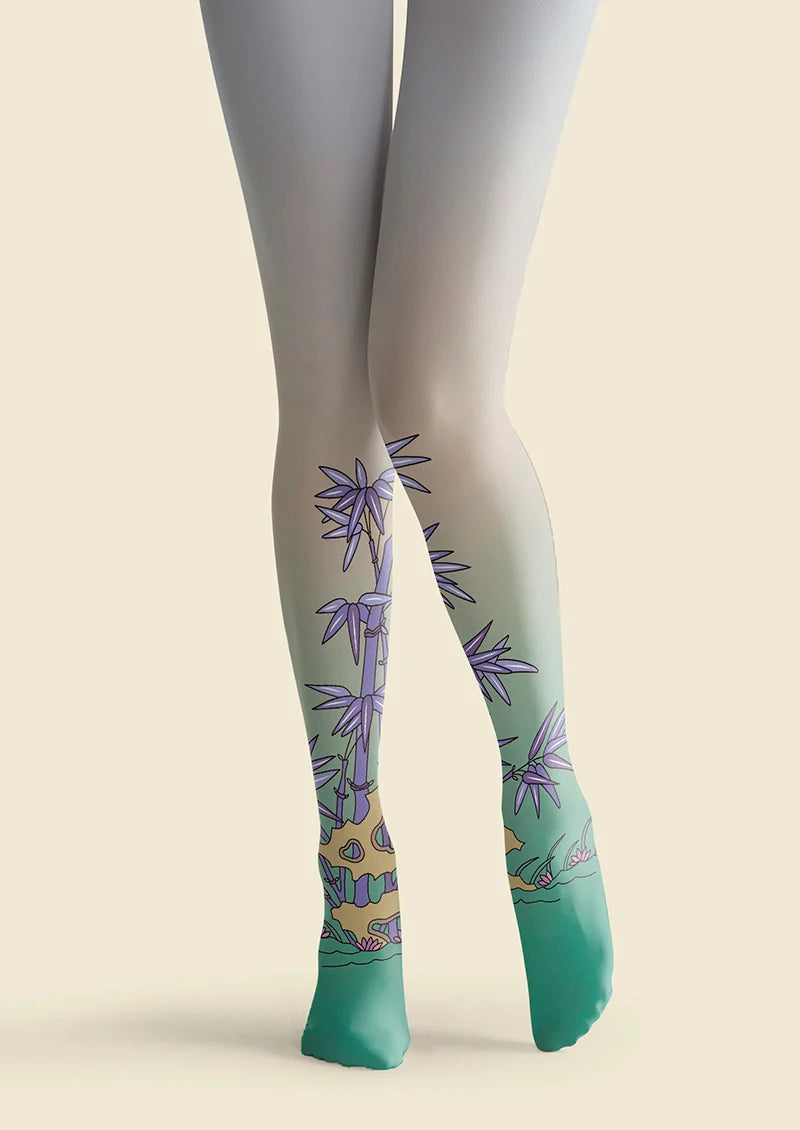 Viken Plan Purple Bamboo Tights Hosiery Pantyhose