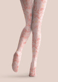 Viken Plan Pink Flowers Tights Hosiery Pantyhose