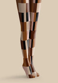 Viken Plan Brown Geometry Set Tights Hosiery Pantyhose
