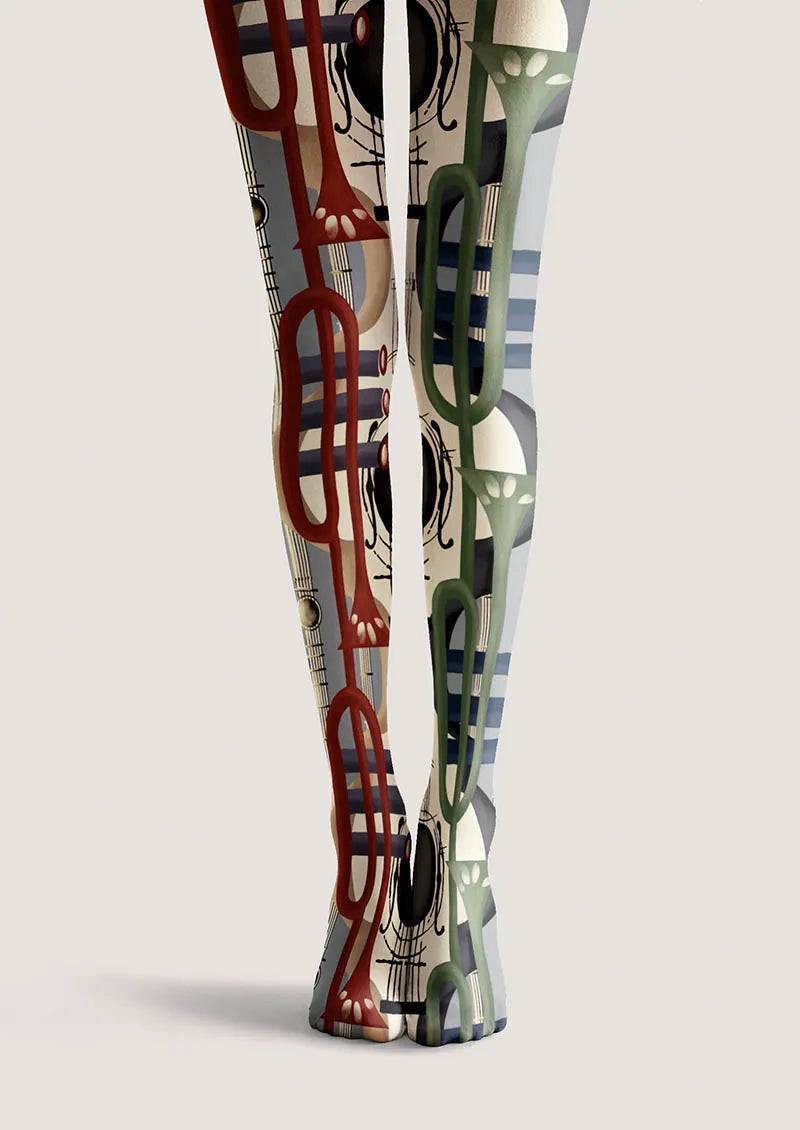 Viken Plan Musical elements Rhythm Collage Tights Hosiery Pantyhose