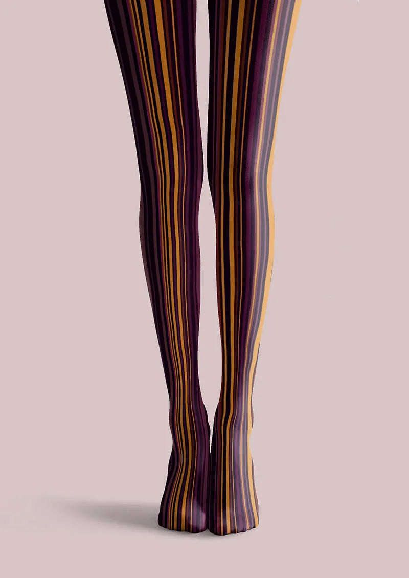 Viken Plan Geometric Art Deep Stripes Tights Hosiery Pantyhose