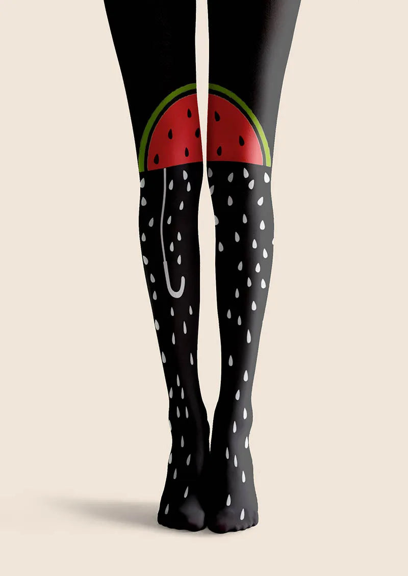 Viken Plan Fun Art Watermelon Slice Tights Hosiery Pantyhose