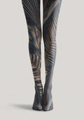Viken Plan Floral pattern Palm Shadow Tights Hosiery Pantyhose