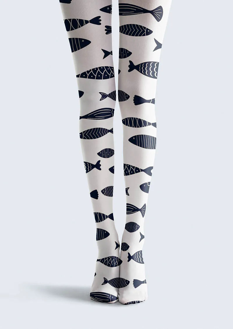 Viken Plan Fish Pattern Song Tights Hosiery Pantyhose