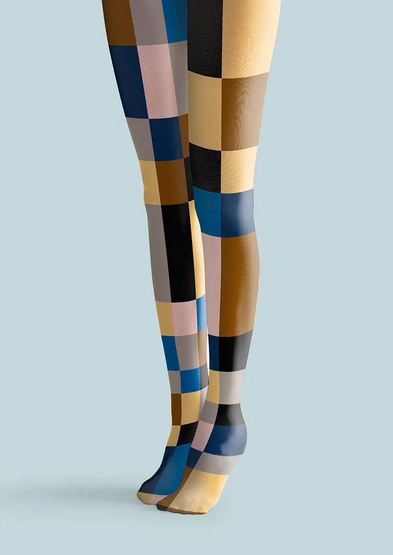 Viken Plan Shape Color Cubes Tights Hosiery Pantyhose