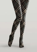 Viken Plan Grayish black Check Tights Hosiery Pantyhose