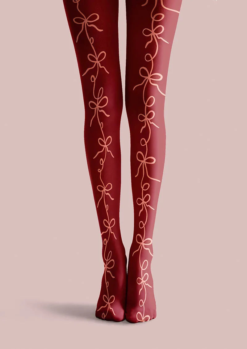 Viken Plan Christmas Fun Art Ribbon Wish Tights Hosiery Pantyhose