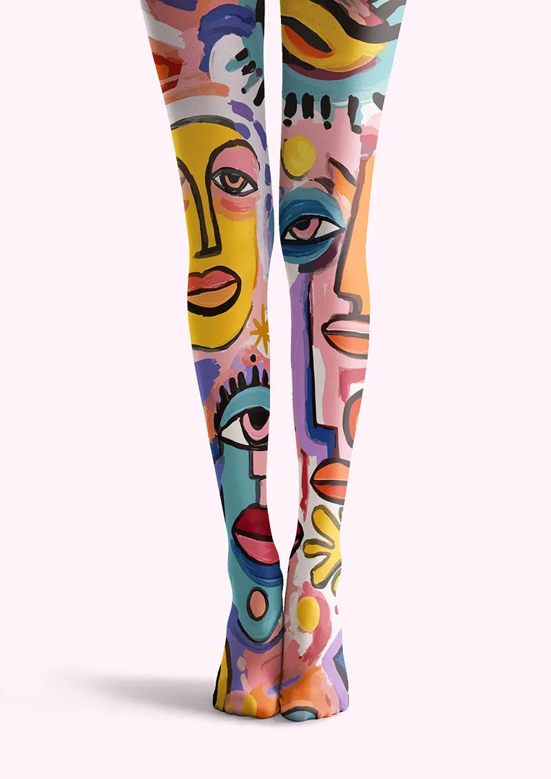 Viken Plan Abstract Art Picasso Form Tights Hosiery Pantyhose
