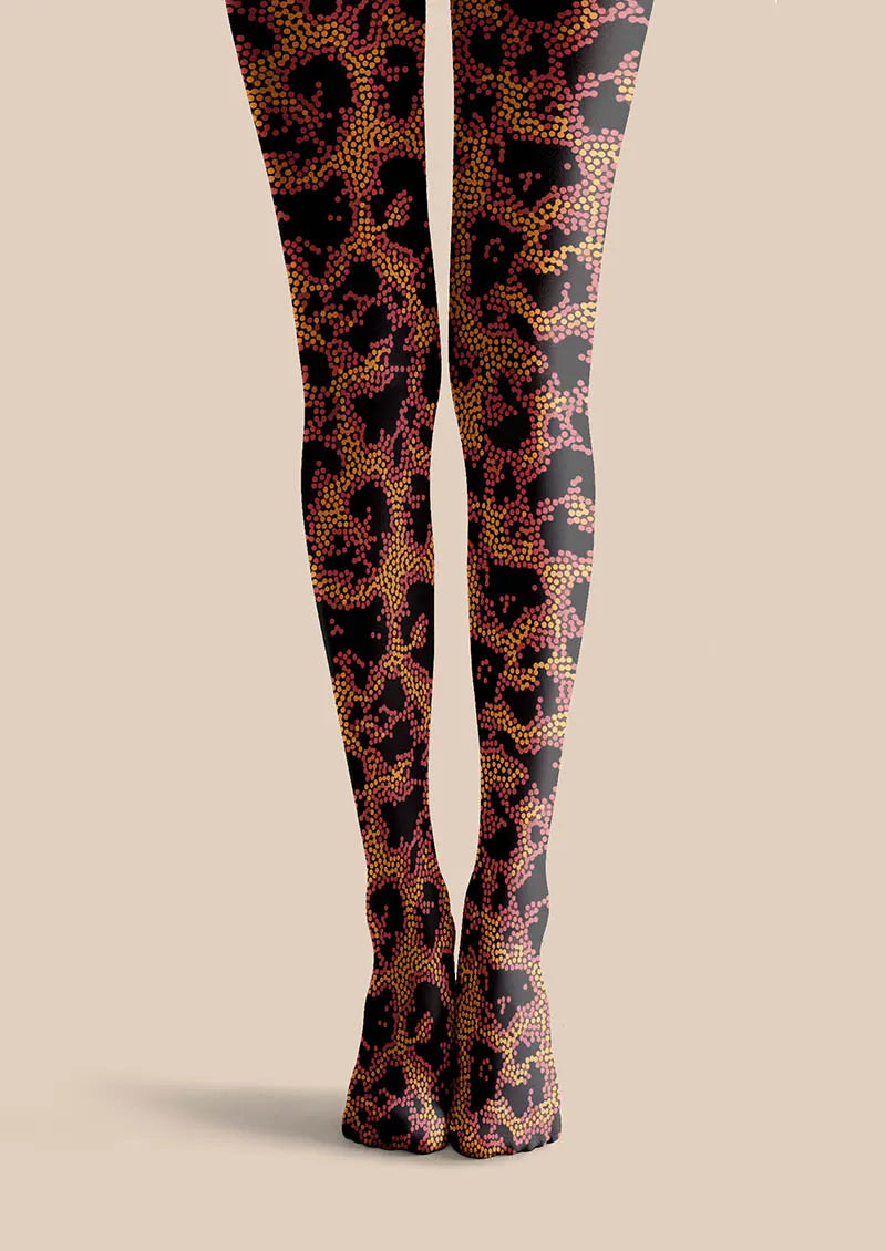 Viken Plan Luxe Leopard Spot Tights Hosiery Pantyhose