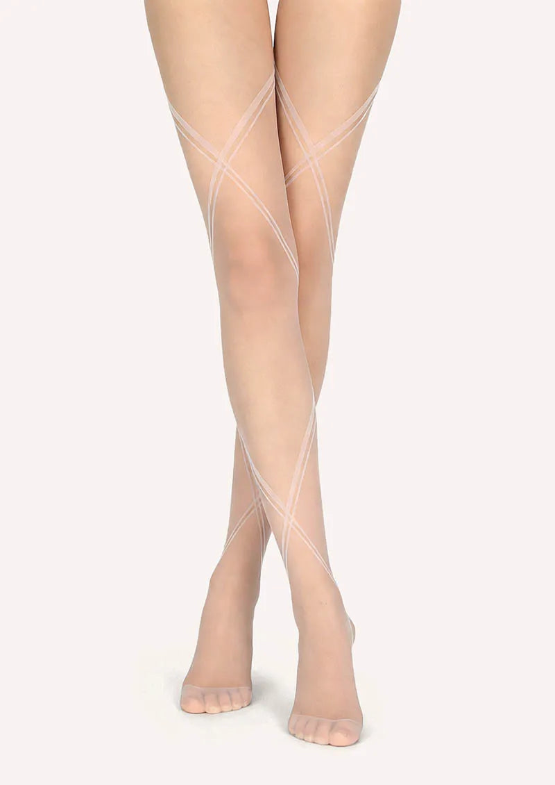 Viken Plan Black bandage stripes Tights Hosiery Pantyhose