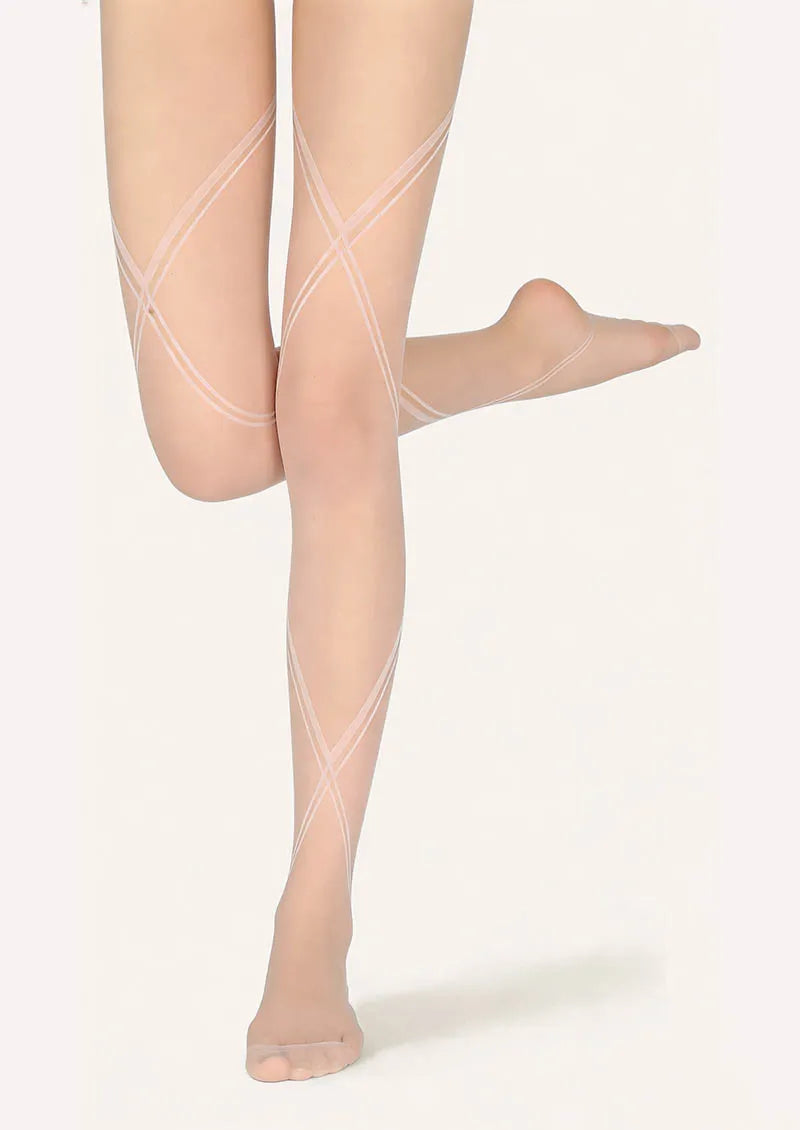 Viken Plan Black bandage stripes Tights Hosiery Pantyhose