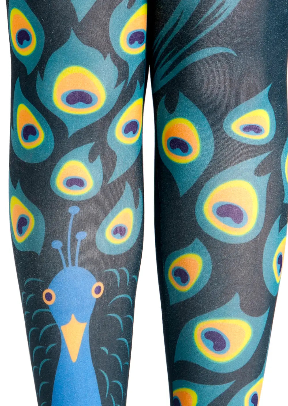 Viken Plan Fun Art Print Tights Versatile Pantyhose/Tights [Peacock]
