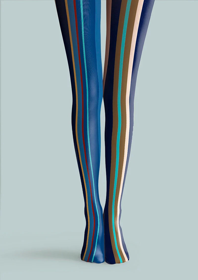 Viken Plan Blue Dream Striped Tights Hosiery Pantyhose