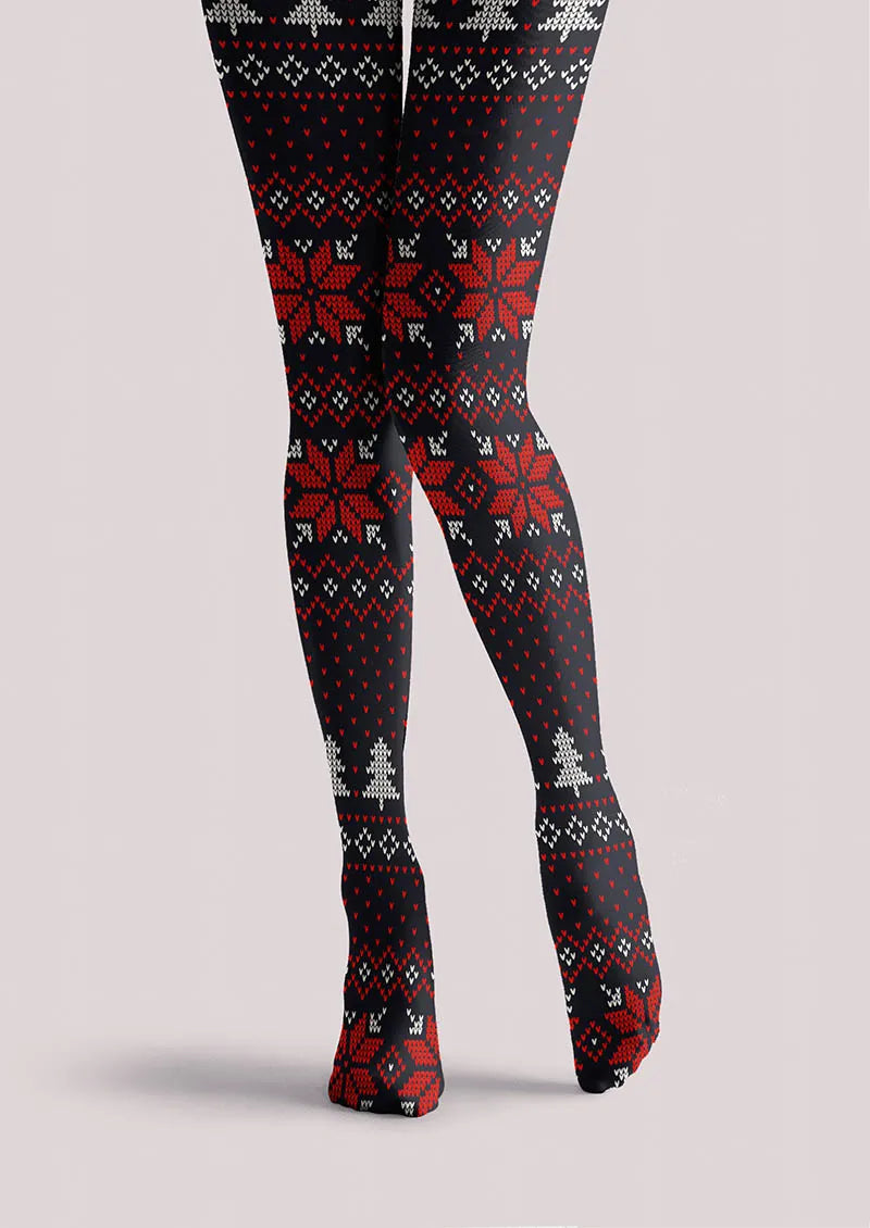 Viken Plan Christmas Fun Art Christmas Knitting Tights Hosiery Pantyhose