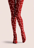 Viken Plan Christmas Fun Art Red Noel Tights Hosiery Pantyhose