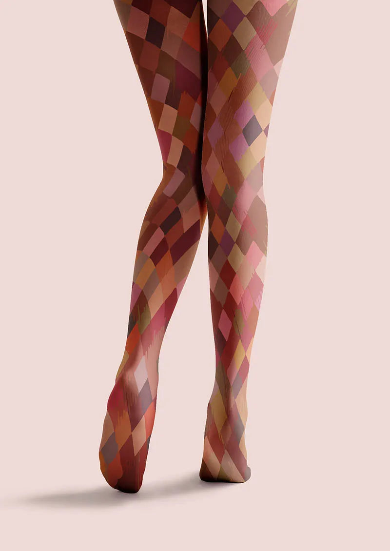 Viken Plan Geometric Art Arc Glow Tights Hosiery Pantyhose