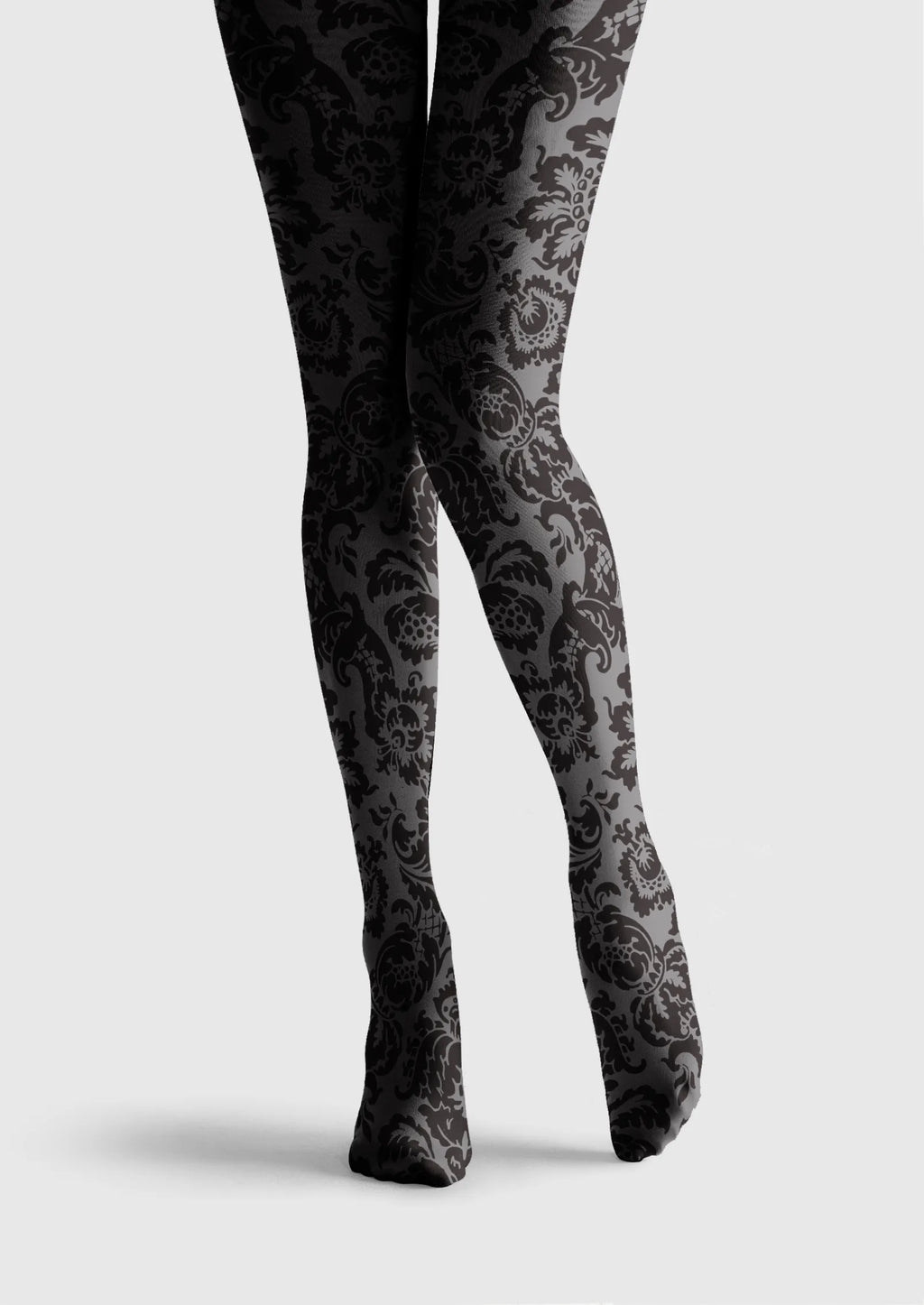 Viken Plan Baroque Bloom Noir Lace Tights Hosiery Pantyhose