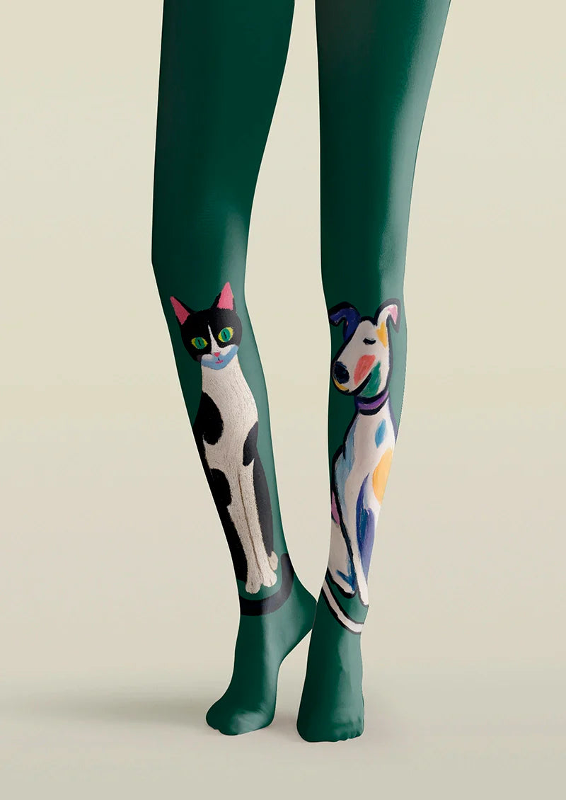 Viken Plan Cat & Dog Chromatic Gamut Tights Hosiery Pantyhose