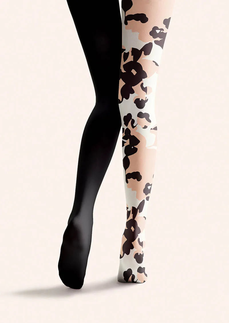 Viken Plan Abstract Leaf Shadow Tights Hosiery Pantyhose