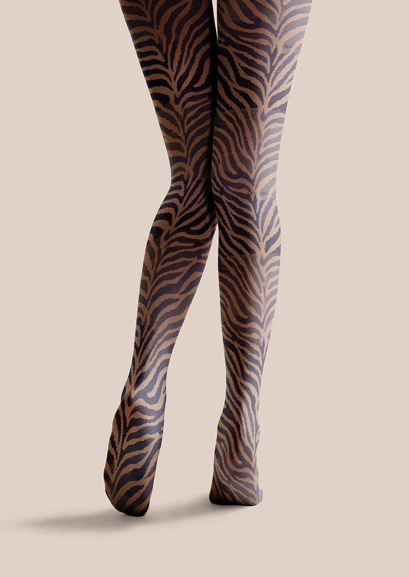 Viken Plan Wild Tiger Pattern Tights Hosiery Pantyhose