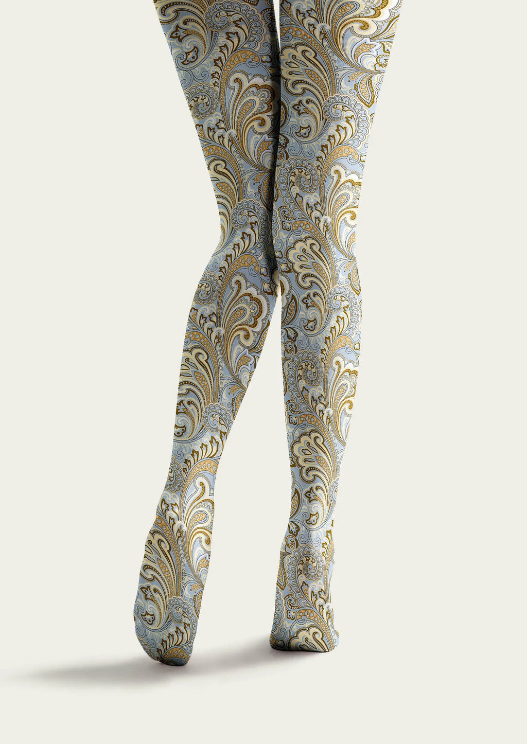 Viken Plan Art Print Tights Personality Pantyhose/Tights [Azure Ripple]