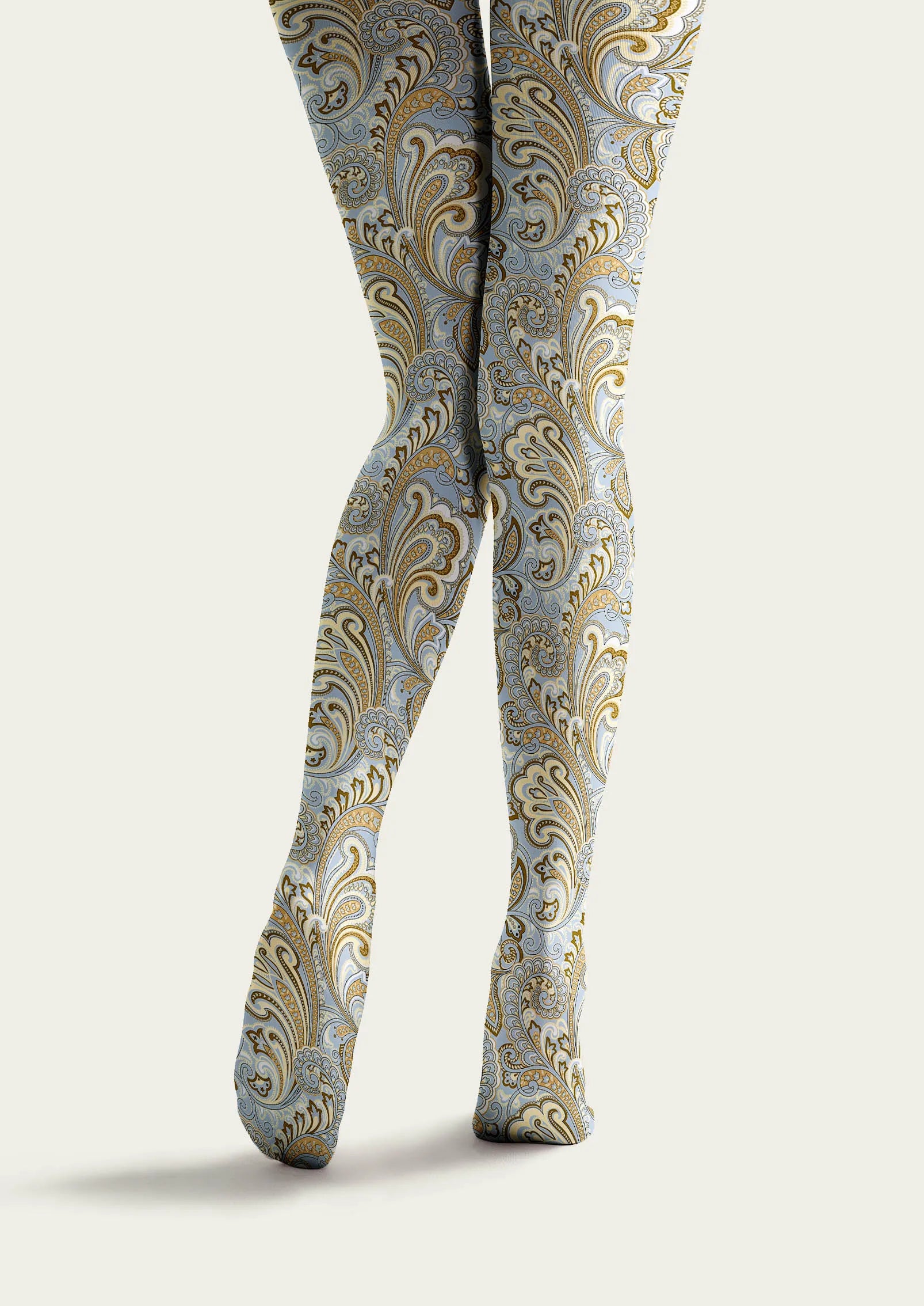 Viken Plan Art Print Tights Personality Pantyhose/Tights [Azure Ripple]