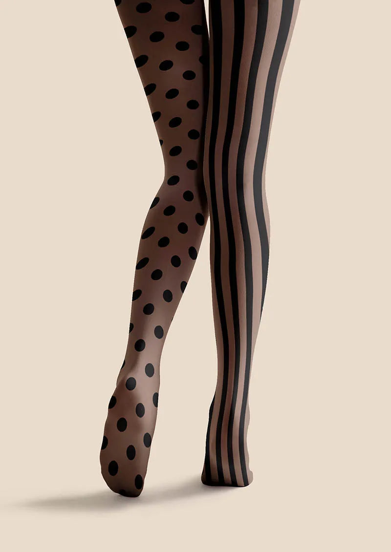Viken Plan Latte Stripes Tights Hosiery Pantyhose