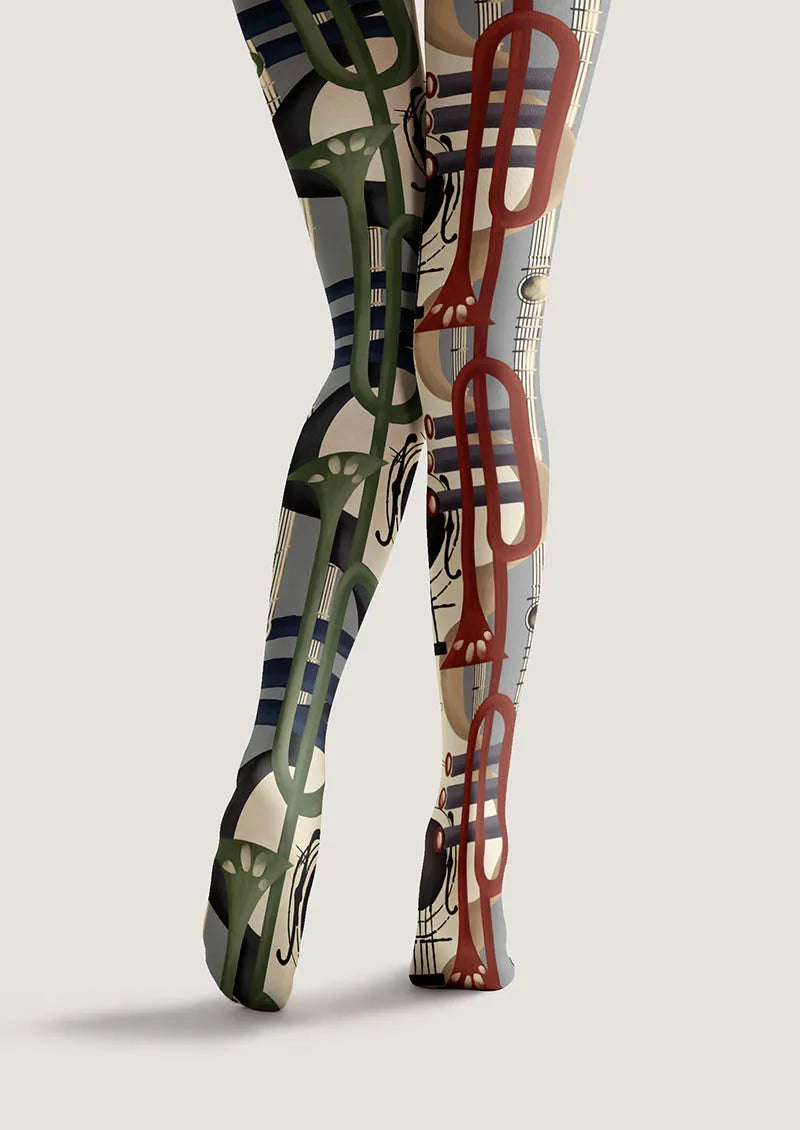 Viken Plan Musical elements Rhythm Collage Tights Hosiery Pantyhose