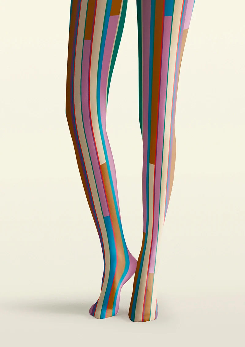 Viken Plan Broken Colors stripes Tights Hosiery Pantyhose