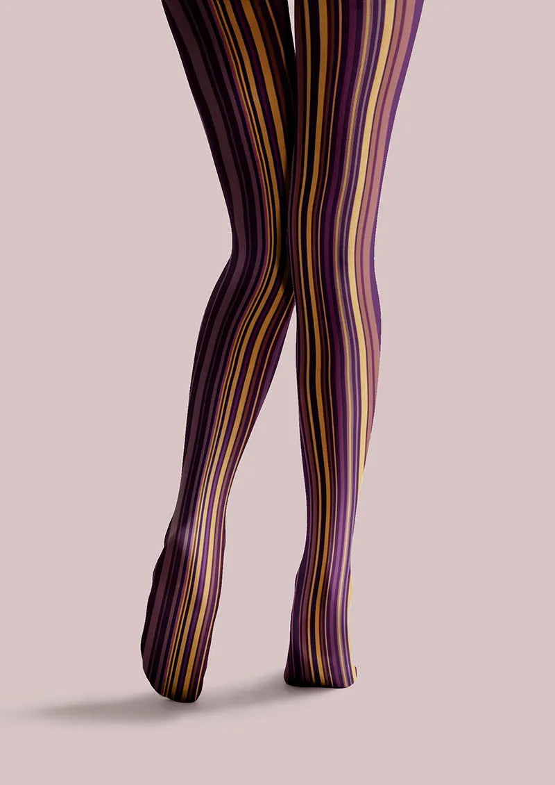 Viken Plan Geometric Art Deep Stripes Tights Hosiery Pantyhose