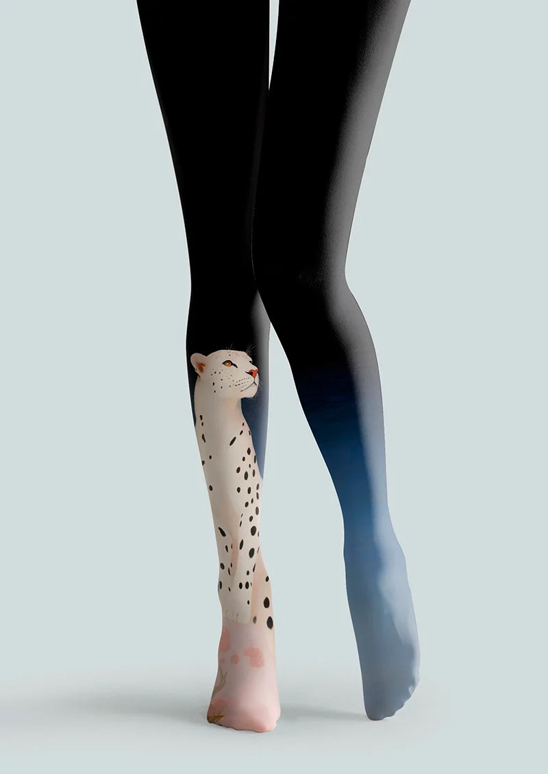 Viken Plan Snow leopard Tights Hosiery Pantyhose